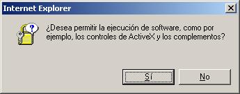 A. Requerimiento Certificado Personal: Confirmar controles ActiveX Para leer el dispositivo criptográfico al ingresar al formulario de requerimiento de Certificado Personal el Internet Explorer puede