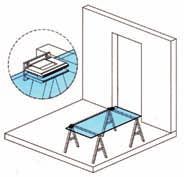 Pinzar el vidrio mediante las tapas y los tornillos. Alinear la puerta con los tornillos prisioneros 2a y 2b hasta cerrarlos completamente.