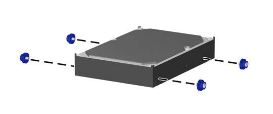 Instalación de una unidad de disco duro interna de 3, 5 pulgadas NOTA: El sistema no admite unidades de disco duro ATA paralelas (PATA). 1.