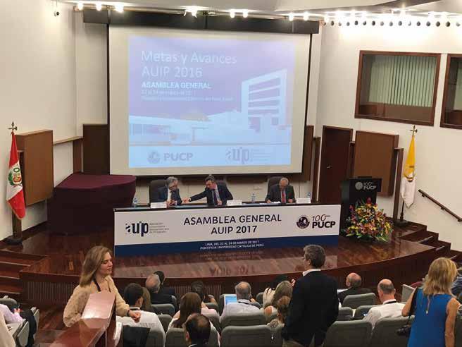 Samblea general de la AUIP Ayer en la Pontificia Universidad Católica del Perú en Lima, se está llevando a cabo la Asamblea General de la AUIP.
