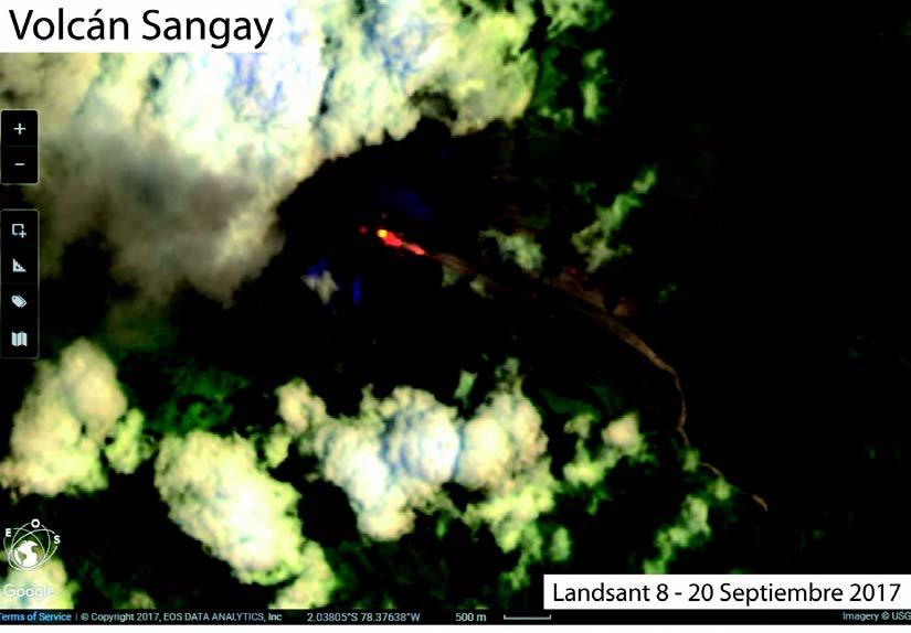 Resumen Informe Especial del Volcán Sangay 2017 - N 2 Continúa la erupción, se observan dos ventos 4 de octubre del 2017 El volcán Sangay está en erupción desde el 20 de julio de 2017.