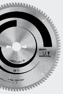 Accesorios Bosch 2015 / 2016 Sierras circulares Discos de sierra 223 Las hendiduras en el cuerpo y las hendiduras de dilatación Reducen las vibraciones, amortiguan el ruido y disminuyen el