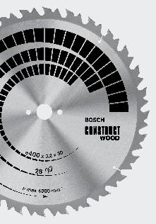 Accesorios Bosch 2015 / 2016 Sierras circulares Discos de sierra 225 Disco de soporte acero SK5 estable, endurecido (hasta 40 HRC).