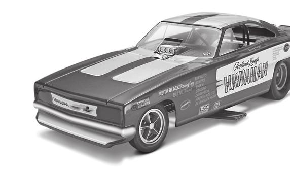 KIT 4287 85428710200 HAWAIIAN DODGE CHARGER NHRA FUNNY CAR The first Dodge Hawaiian funny car had a heavy, full size fiberglass body that didn t handle well and was destroyed in a high speed roll