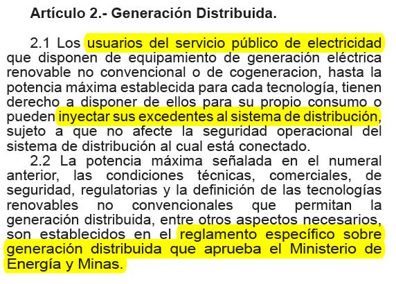 La Generación Distribuida en Perú NormaJva Generación Distribuida: