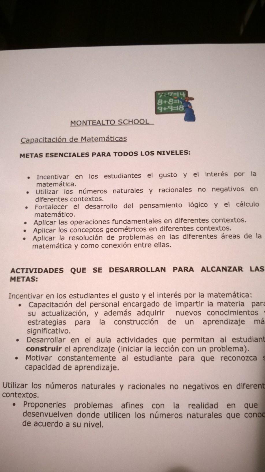 186 Oviedo Un hecho importante que ha facilitado el proceso de implementación del currículo en mención, es contar con un docente miembro del equipo del Proyecto Reforma de la Educación Matemática en