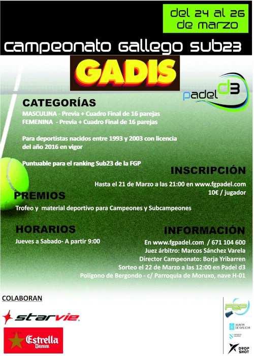 CAMPEONATO GALLEGO SUB 23 Del 2 al 5 de abril se celebró el Campeonato Gallego Sub-23 en las instalaciones de