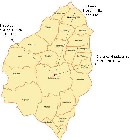 Subestación de Sabanalarga Ubicada en el municipio de Sabanalarga en el Departamento del Atlántico. La distancia entre Barranquilla, el mar Caribe y el rio Magdalena es menor a 40 Km.