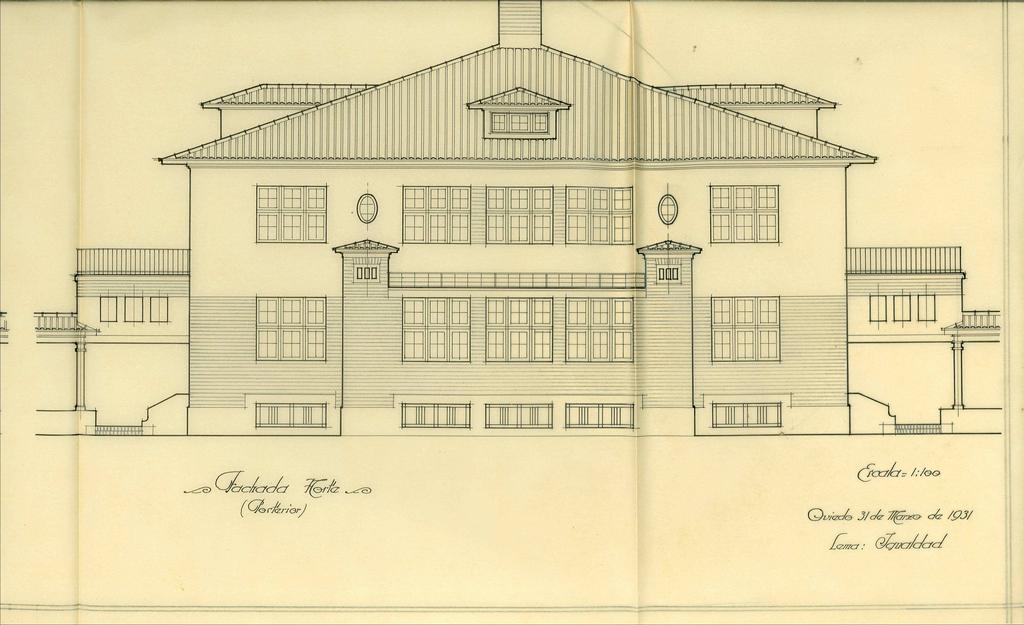Hospital Provincial de Oviedo en el Orfanato Minero (1937-1961) Alzado del