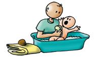 C N S E J S D E S A L U D Cuidados higiénicos EL BAÑ El baño del bebé debe hacerse a diario. Se realizará preferiblemente por la noche. La temperatura del agua estará entre 32 y 36 ºC.