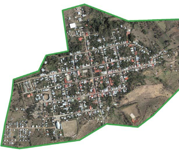 Imagen 6. Ortofoto de la cabecera municipal* 6.3. Mapa de segmentos Este mapa está compuesto por 7 segmentos, cada uno de ellos tiene una densidad de 1 a 12 edificaciones.