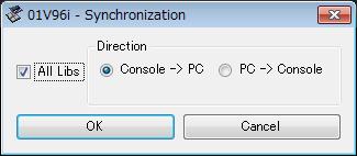 Sincronización 01V96i Editor Cuando se inicia 01V96i Editor, los valores los parámetros la consola y 01V96i Editor podrán ser diferentes.