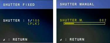 Es posible controlar el Brillo (Nivel de Iris) con la tecla Menu/Set Key en Modo DC o Video. B. SHUTTER 1.