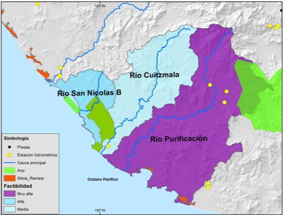 En las demás cuencas hay: 3 sitios RAMSAR: Manzanilla, Chamela y laguna Barra de Navidad; 2 ANP s: Chamela y Sierra Manantlán; Santuario Playa el Tecuán (cuenca