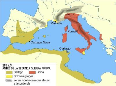 Inicios de la conquista Hispania fue uno de los escenarios de las pugnas mantenidas entre Roma y Cartago, concretamente de la segunda de las Guerras Púnicas (218-201 a.c.), y de las luchas internas durante la República de Roma e incluso durante el Imperio.