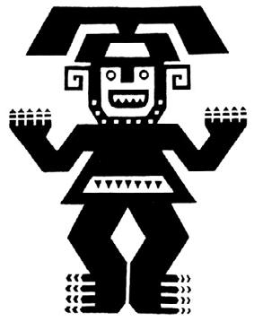 Fig. 71: Imágenes divinas Huari en forma de cabezas felínicas.