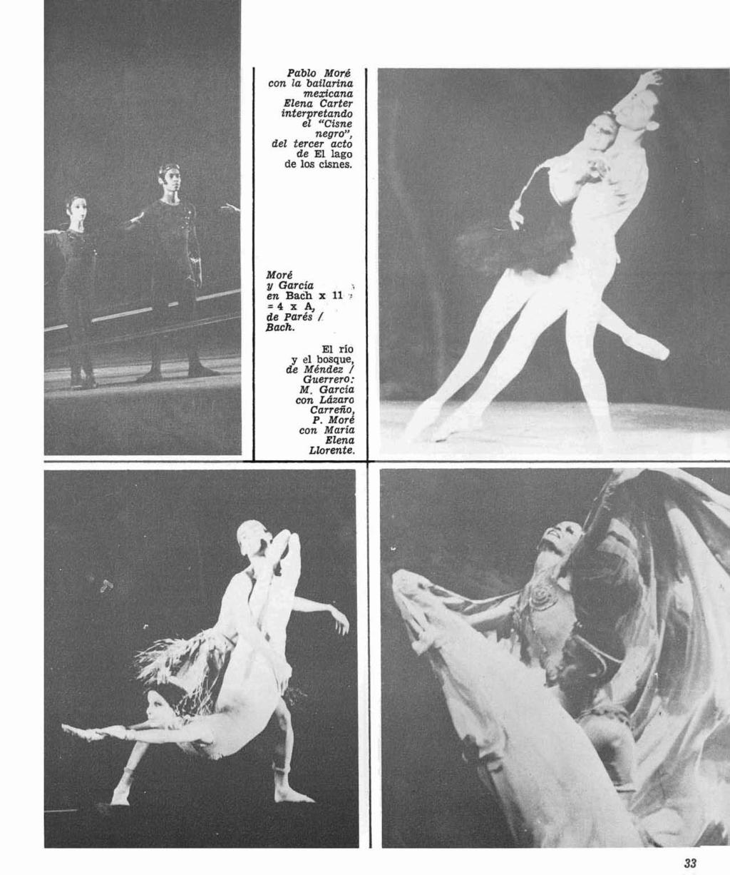 Pablo Moré con la bailarina mexicana Elena Carter interpretando el I'Cisne negro". del tercer acto de El lago de los cisnes.