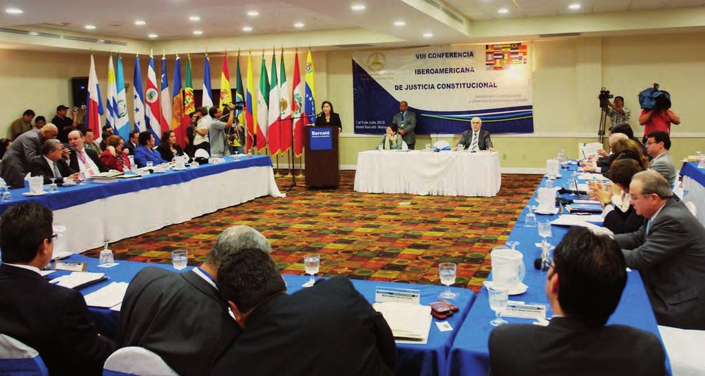 La Dra. Alba Luz Ramos Vanegas inaugura en Managua la VIII Conferencia Iberoamericana de Justicia Constitucional.