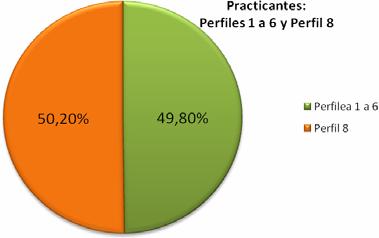 En los perfiles 7 y 8 (Gráfico 6), la distribución por comarca de mayor a menor representación, es la siguiente: Donostialdea (37.2%), Bajo Bidasoa (19.3%), Alto y Bajo Deba (18.