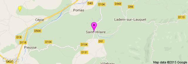 Abbaye de Saint Hilaire Ruta desde Domaine Begude hasta Abbaye de Saint Hilaire.