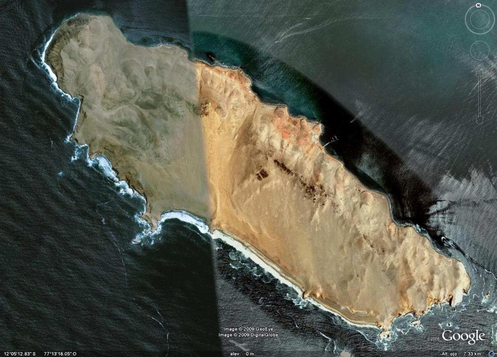 LA ISLA Por su posición respecto al océano, la Isla ofrece dos medios naturales distintos (dividida por cerros de hasta 398 m de altura): Litoral suroeste: con frente al mar abierto.