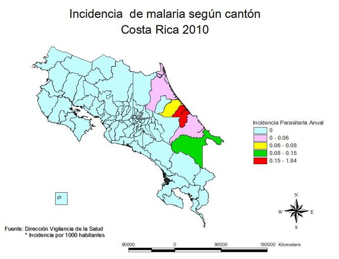 Casos de malaria Costa Rica 2002-2013 Año Total país R.H.