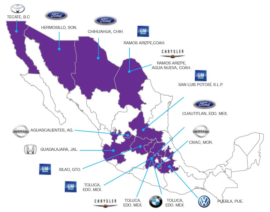 Se estima que en el año 2018 se habrán consolidado los clústeres automotrices en México.