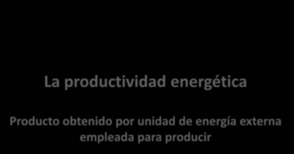La productividad energética Producto obtenido