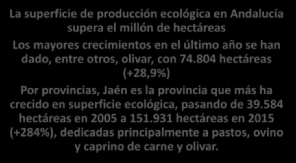 NOTA DE PRENSA 11 FEBRERO 2016 Consejera de Agricultura, Pesca y Desarrollo Rural Carmen Ortiz, ha destacado en Núremberg (Alemania) La superficie de producción ecológica en Andalucía supera el