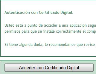 A continuación pulsaremos sobre el icono Acceder con Certificado Digital