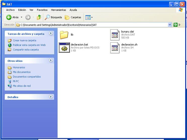 archivo declaracion.bat para ejecutarse en sistemas Microsoft-Windows.