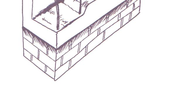 15 de 18 Colocación de hierro. Las barras de hierro se doblan formando un arco y se ponen entre los espacios que ocupa cada fogón de la manera indicada en el dibujo.