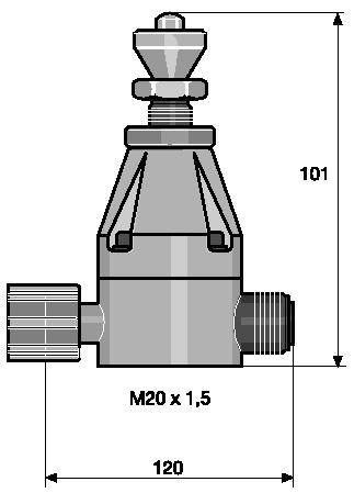 1.9 Accesorios de instalación mecánicos e hidráulicos Válvula de contrapresión tipo DHV-S-DK, ajustable a 0-10 bar 1 Válvula de contrapresión ajustable para montar directamente sobre el cabezal
