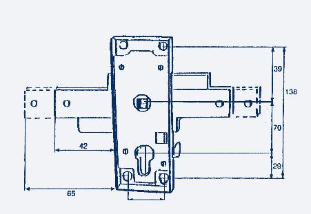 Art. 132 S Cerradura para puerta basculante Con palanca interna q.
