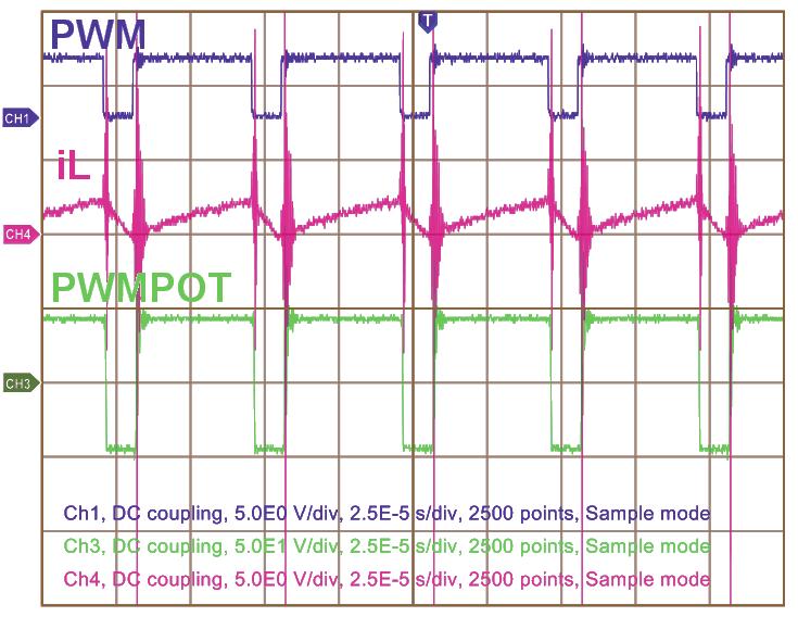 En la figura 9 se muestran la señal de control PWM, la señal PWM de potencia y la señal de corriente (i L ) que en 10 se muestran las señales de tensión en la carga (υ c ) y corriente en el inductor