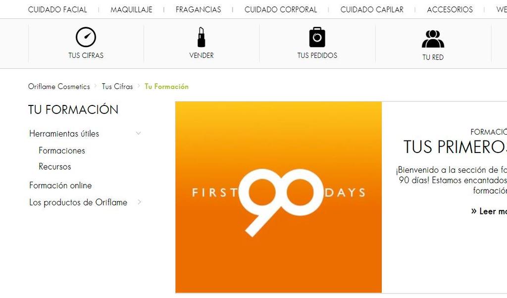NUEVO BIBLIOTECA DE FORMACIÓN Y CONTENIDOS WEB ACADEMIA ORIFLAME PRIMEROS 90 DÍAS - Primeros 90 Días