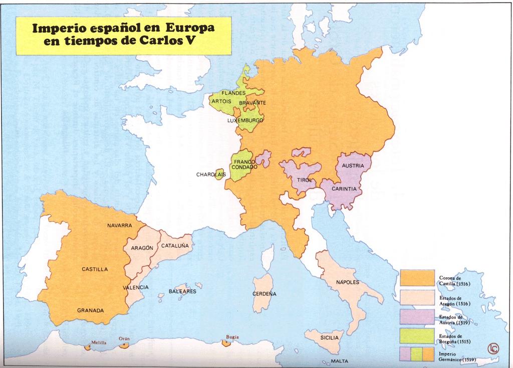 En los siglos XVI y XVII, con los reyes de la Casa de Austria, el Imperio español llega a su apogeo, al expandirse tanto por el Atlántico (colonización de Canarias y América) como por el Mediterráneo