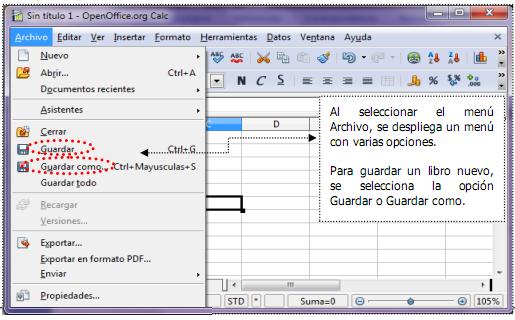 GUARDAR UN LIBRO Introducción a la planilla de cálculo - OpenOffice Calc I Guía del estudiante