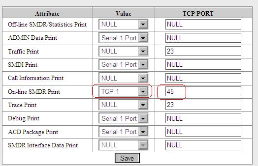 Los puertos pueden ser serie (Serial 1 Port) o Telnet.
