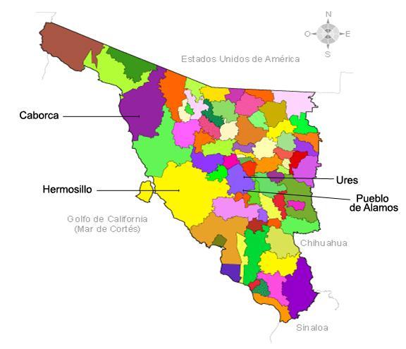 Figura 8. Mapa de Sonora.