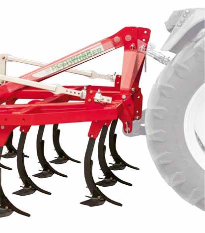 La distancia entre hileras de 75 cm y una altura del chasis de 85 cm garantizan un paso elevado al trabajar con restos masivos de cosecha y amplias profundidades de trabajo.