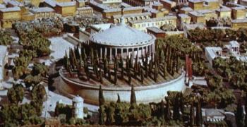 EJEMPLOS:: MAUSOLEO DE ADRIANO, Castell Sant Angelo: del siglo II, es muy similar al apenas conservado MAUSOLEO DE AUGUSTO, del siglo I, formado por un anillo circular coronado por un túmulo de