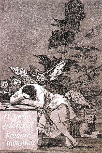 3. Cuando la razón duerme Qué crees que significa el título del grabado de Goya que tienes a la izquierda?