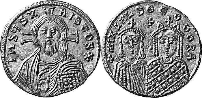 período, la restauración oficial del culto de las imágenes por el sínodo de Constantinopla (843). Con posterioridad a 856 Miguel III aparecerá sólo, no hay heredero directo.