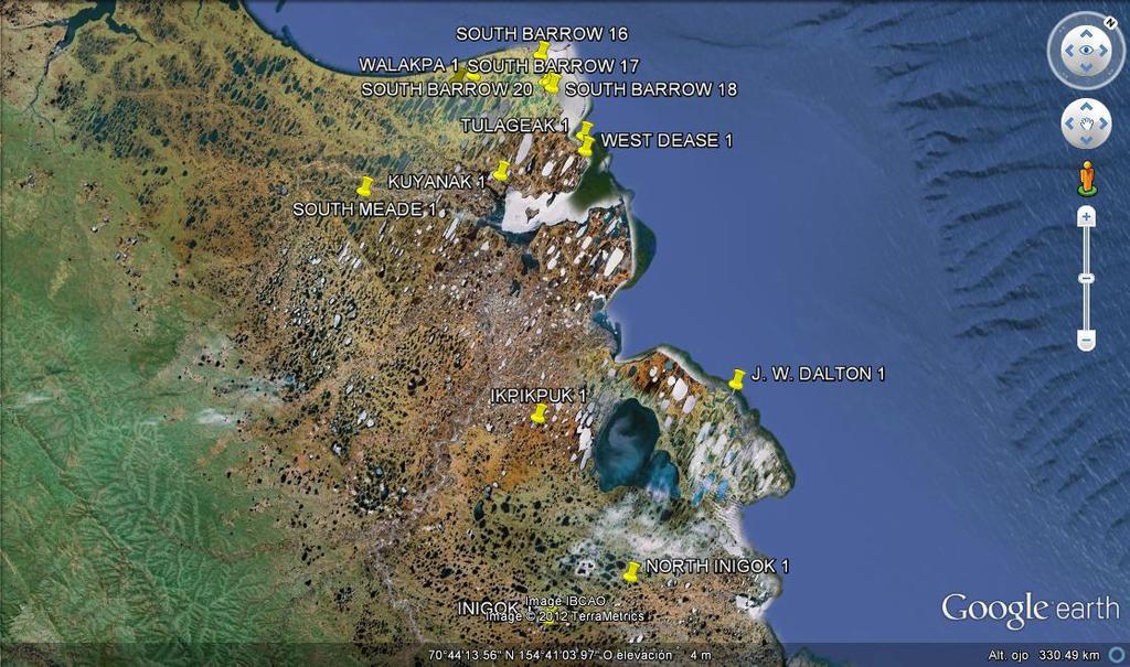 Figura 19 Mapa de Localización de los pozos (Google Earth 2012) 4.