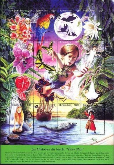 2000 Enero 10 : Las historias del siglo : Peter Pan (2 de 16 valores emitidos en BF) (Scott : 1174).