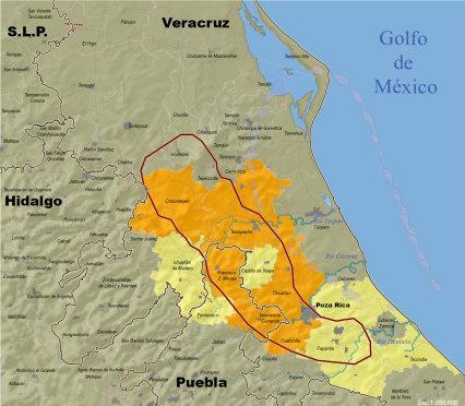 Mapa 1. Paleocanal de Chicontepec Fuente: Pemex, en Robledo (2011).