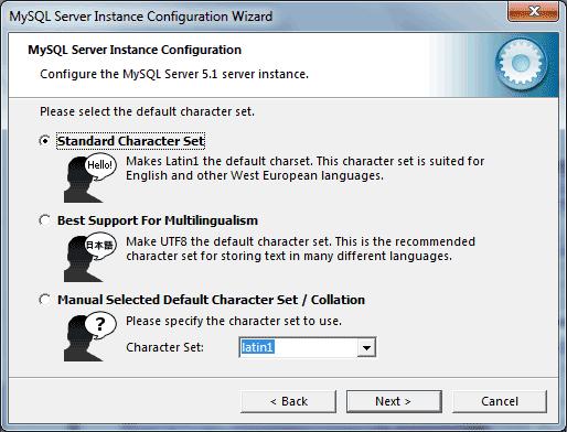 Por defecto define Standard Character Set, o latin1, también conocido como iso- 8859-1, pero la mayoría de los servidores web y aplicaciones como WordPress utilizan por defecto UTF8 ya que soporta