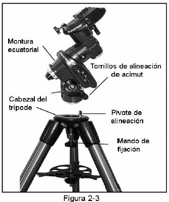 Ensamblaje Esta sección abarca las instrucciones de ensamblaje de los telescopios Celestron de la Serie Avanzada.