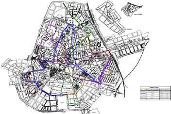 Cámaras de vigilancia del tráfico. Centralización semafórica. Control de accesos a calles peatonales. Reestructuración del transporte público urbano: Mejora de su eficiencia.